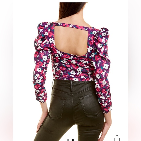 For Love And Lemons Penny Blouse in Fuchsia, Size XSmall - Picture 9 of 16